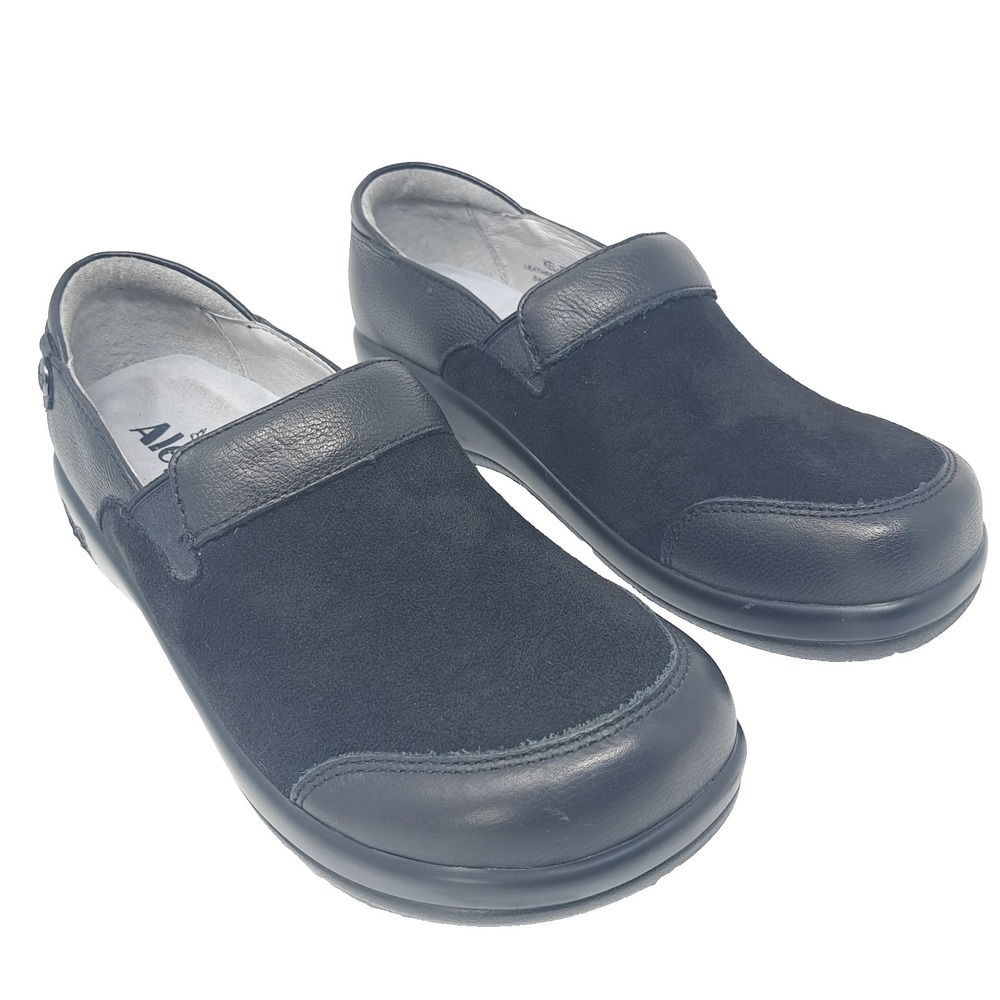 Alegria Keli Professional Shoes US 7-7.5  Casual Low Top Leather Black Suede 37
